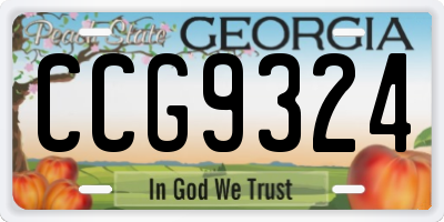 GA license plate CCG9324
