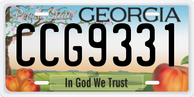 GA license plate CCG9331