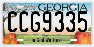 GA license plate CCG9335