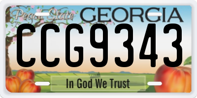 GA license plate CCG9343
