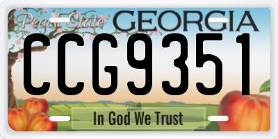 GA license plate CCG9351