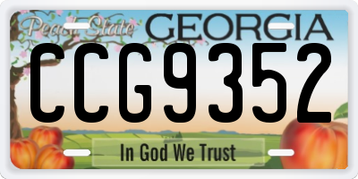 GA license plate CCG9352