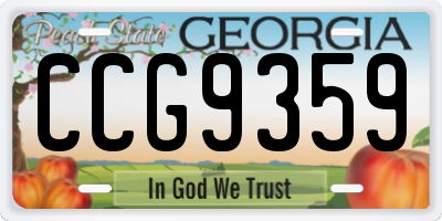 GA license plate CCG9359