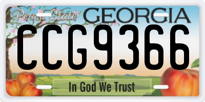 GA license plate CCG9366