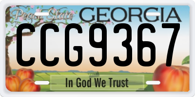 GA license plate CCG9367
