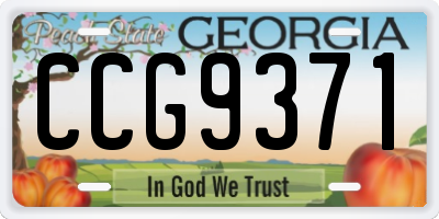 GA license plate CCG9371