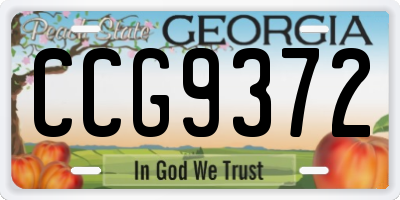 GA license plate CCG9372