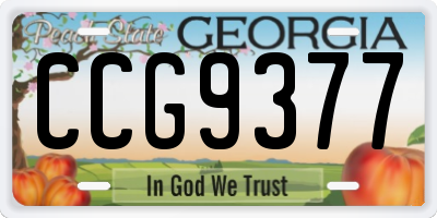 GA license plate CCG9377