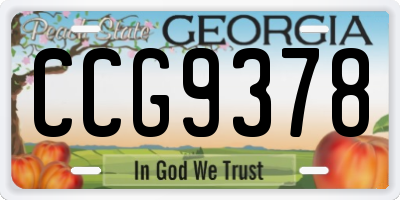 GA license plate CCG9378