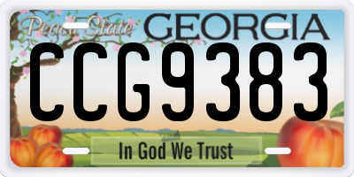 GA license plate CCG9383