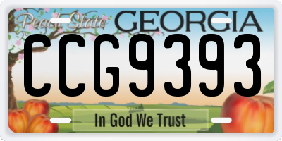 GA license plate CCG9393