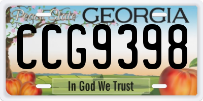 GA license plate CCG9398