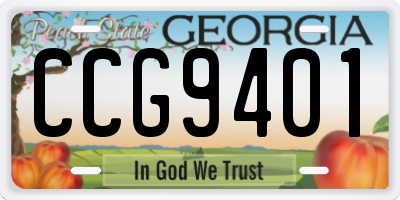 GA license plate CCG9401