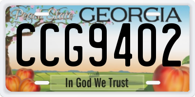 GA license plate CCG9402