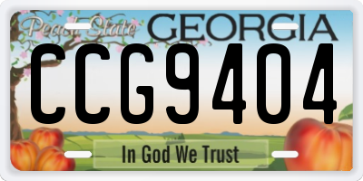 GA license plate CCG9404