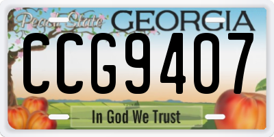 GA license plate CCG9407
