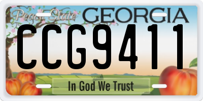 GA license plate CCG9411