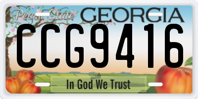 GA license plate CCG9416