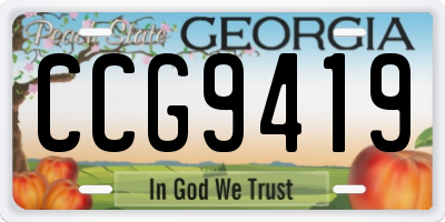 GA license plate CCG9419