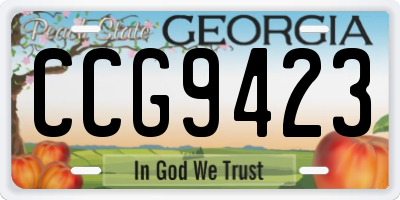 GA license plate CCG9423