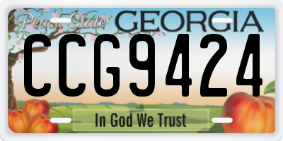 GA license plate CCG9424