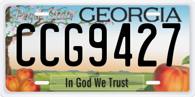 GA license plate CCG9427