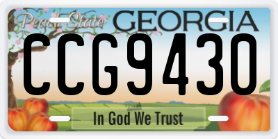 GA license plate CCG9430