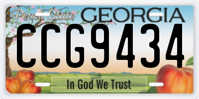GA license plate CCG9434