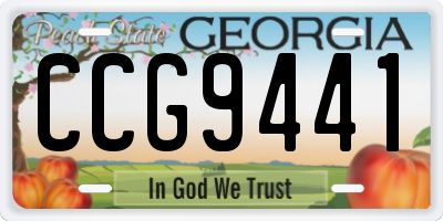 GA license plate CCG9441