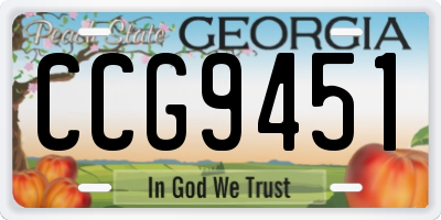 GA license plate CCG9451