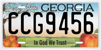 GA license plate CCG9456