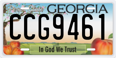 GA license plate CCG9461