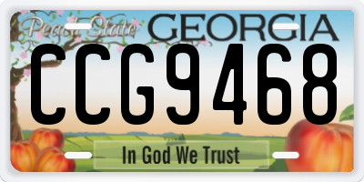 GA license plate CCG9468