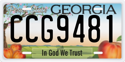 GA license plate CCG9481