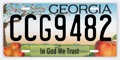 GA license plate CCG9482