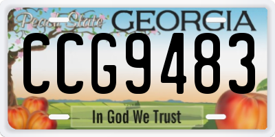 GA license plate CCG9483