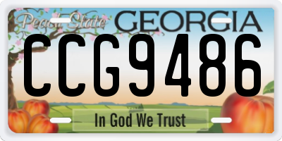 GA license plate CCG9486