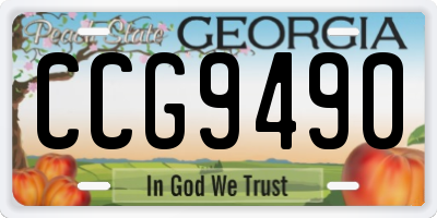 GA license plate CCG9490