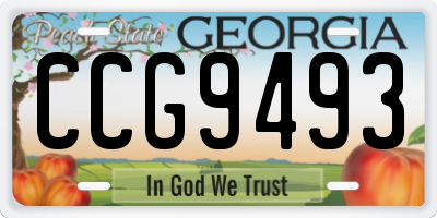 GA license plate CCG9493