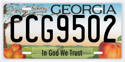 GA license plate CCG9502