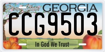 GA license plate CCG9503