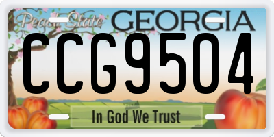 GA license plate CCG9504