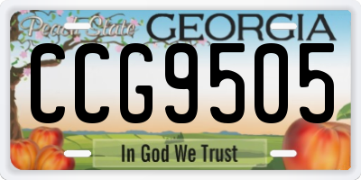GA license plate CCG9505