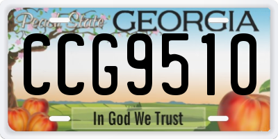 GA license plate CCG9510