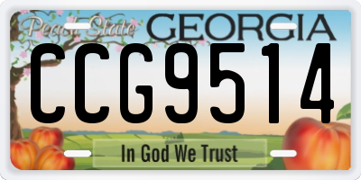 GA license plate CCG9514