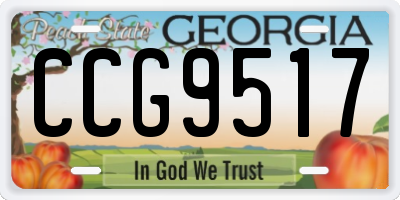GA license plate CCG9517