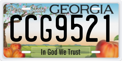 GA license plate CCG9521