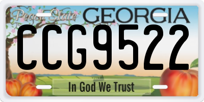 GA license plate CCG9522