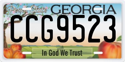 GA license plate CCG9523