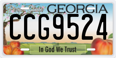 GA license plate CCG9524